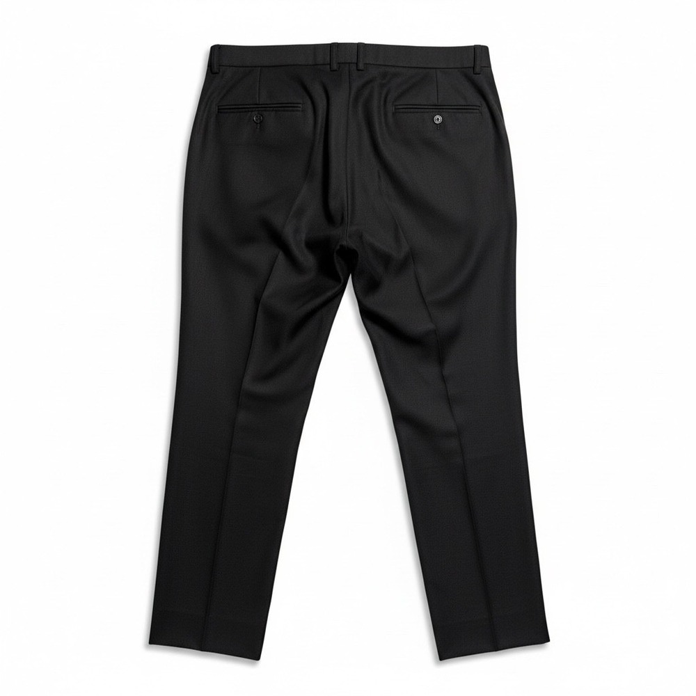 Midtown Man NY Mens 38x28 Pleated Dress Pants Charcoal Grey Wool Blend Chevron - Picture 3 of 6